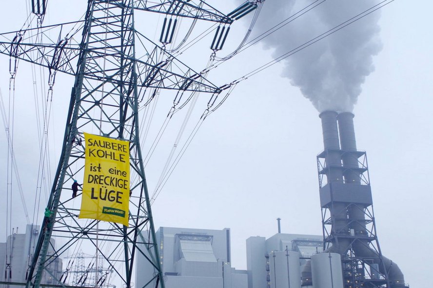 Aktion gegen das Kohlekraftwerk Moorburg.